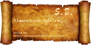 Simoncsics Dóra névjegykártya