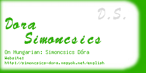 dora simoncsics business card