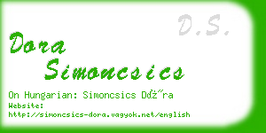 dora simoncsics business card